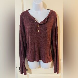 Abercrombie & Fitch Maroon Henley Sweater